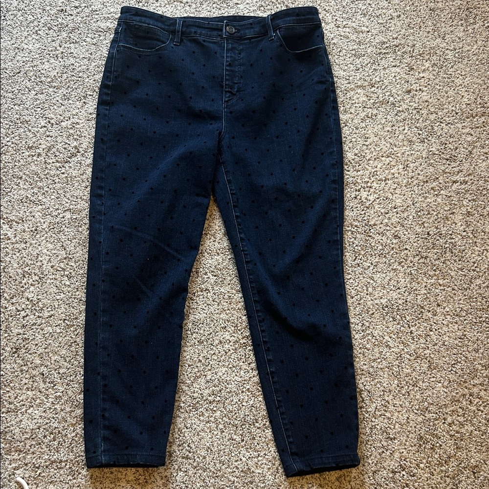 Talbots Dark Blue Polka Dot Jean Jeggings